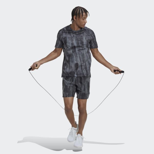 Adidas Short D'entrainement Spray Dye Noir
