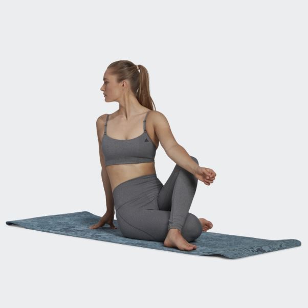 Soutien-gorge à Maintien Léger Adidas Yoga Studio Gris Foncé Chiné