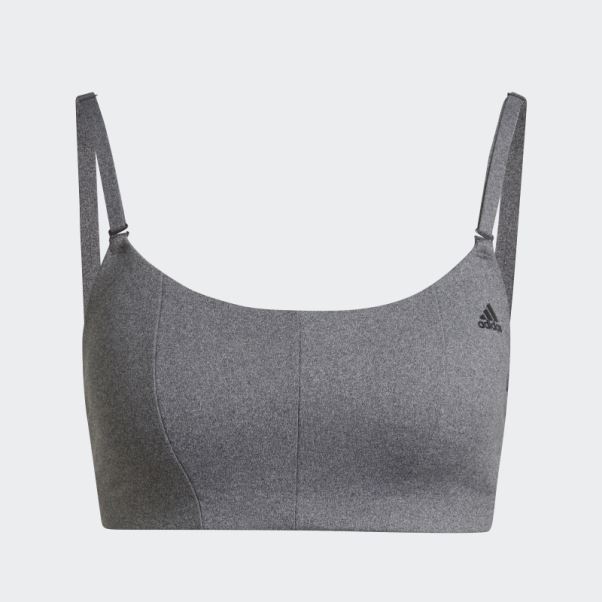 Soutien-gorge à Maintien Léger Adidas Yoga Studio Gris Foncé Chiné