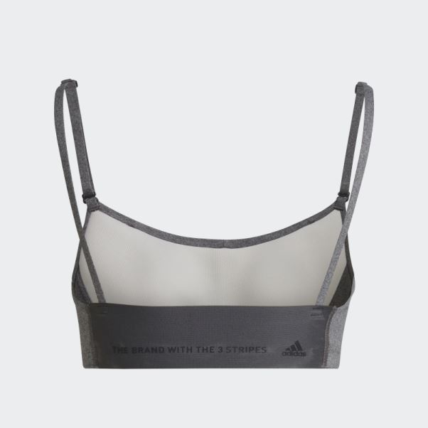 Soutien-gorge à Maintien Léger Adidas Yoga Studio Gris Foncé Chiné