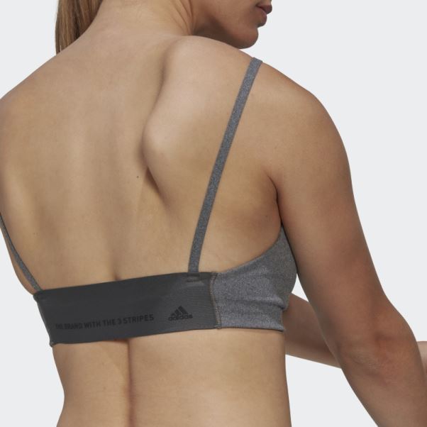 Soutien-gorge à Maintien Léger Adidas Yoga Studio Gris Foncé Chiné