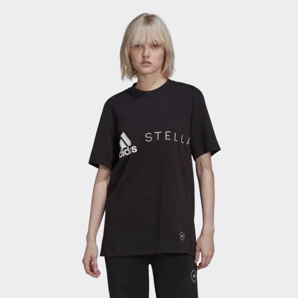 T-shirt Adidas By Stella Mccartney Noir Fashion Avec Logo