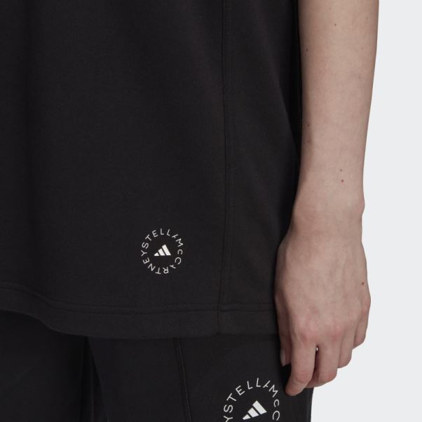 T-shirt Adidas By Stella Mccartney Noir Fashion Avec Logo