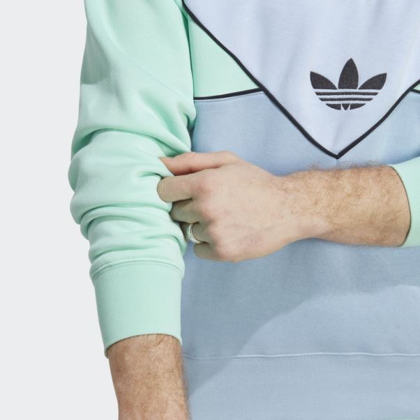 Sweat Ras Du Cou Demi-zip Adidas Aube Adicolor Season Archive Bleu
