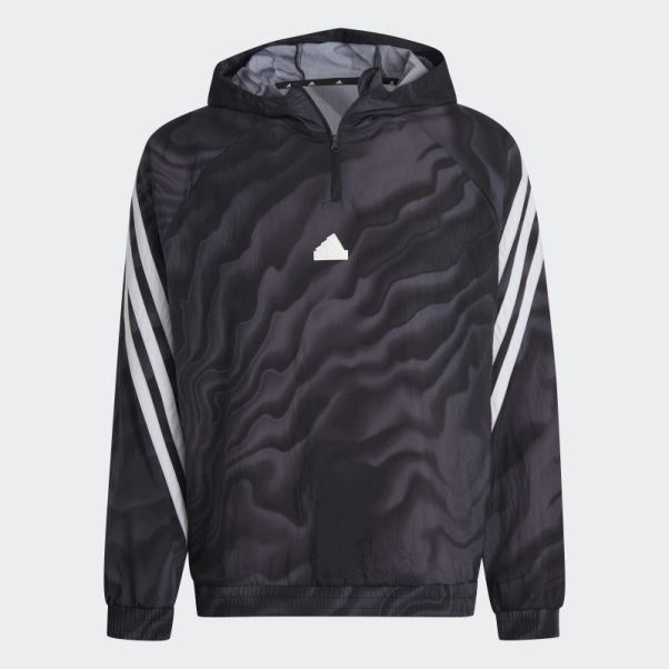 Sweat à Capuche Adidas Future Icons Noir Imprimé Sur L'ensemble