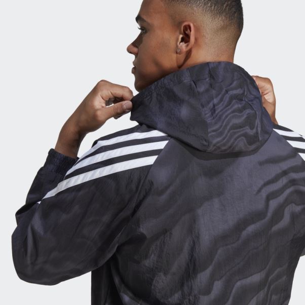 Sweat à Capuche Adidas Future Icons Noir Imprimé Sur L'ensemble