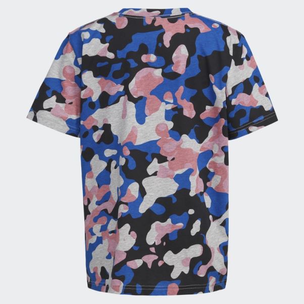 Adidas Core Camo T-shirt à Manches Courtes Imprimé Allover Gris Moyen