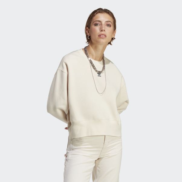 Sweat Adicolor Essentials Crew Blanc Adidas