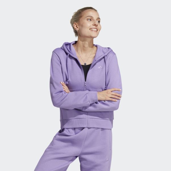 Sweat à Capuche Zippé En Polaire All Szn Violet Adidas
