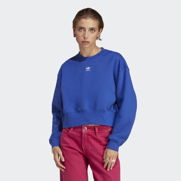Sweat Adicolor Essentials Crew Bleu Adidas