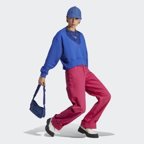 Sweat Adicolor Essentials Crew Bleu Adidas
