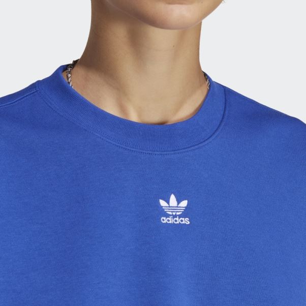 Sweat Adicolor Essentials Crew Bleu Adidas