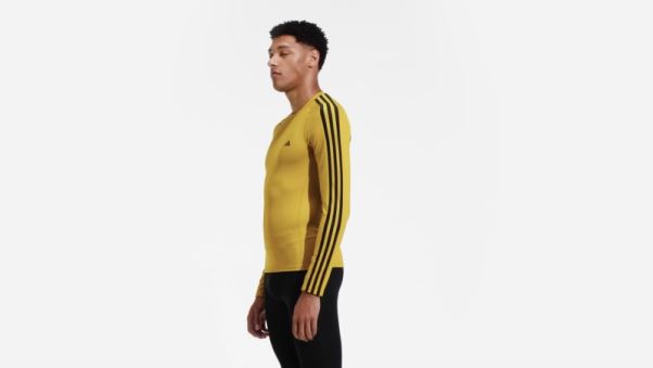 Adidas Techfit 3-stripes Training T-shirt à Manches Longues Olive