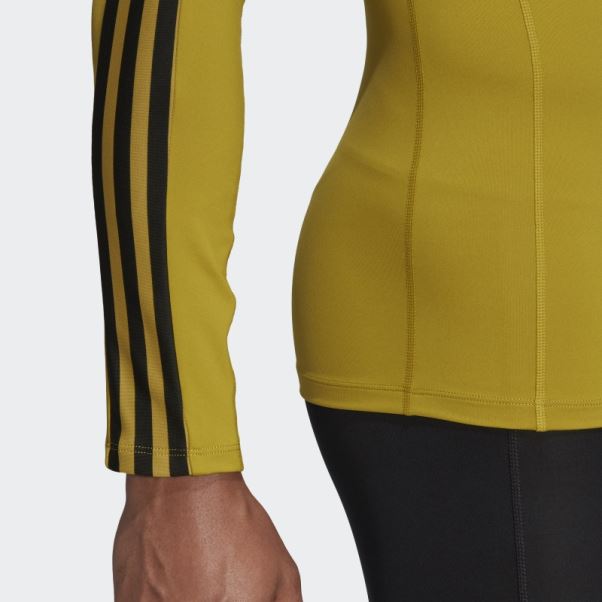 Adidas Techfit 3-stripes Training T-shirt à Manches Longues Olive