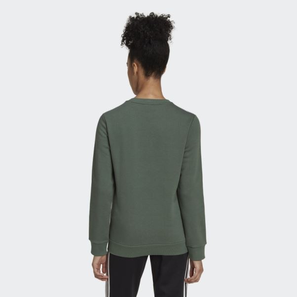 Sweat Adidas Essentials 3-stripes Polaire Vert Oxyde