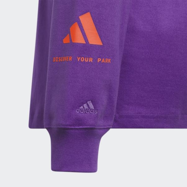 T-shirt Graphique Violet à Manches Longues (tous Genres) Adidas