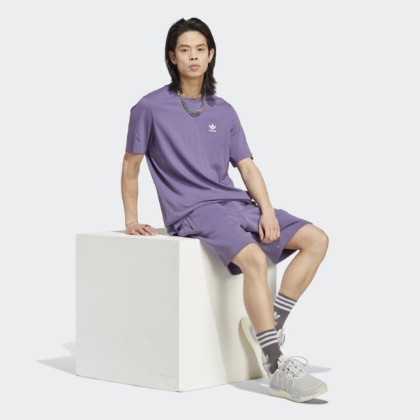 T-shirt Adidas Trefoil Essentials Violet Technique