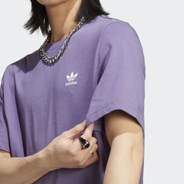 T-shirt Adidas Trefoil Essentials Violet Technique