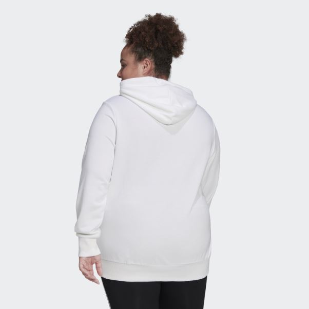Sweat à Capuche Logo Essentials (grande Taille) Adidas Blanc
