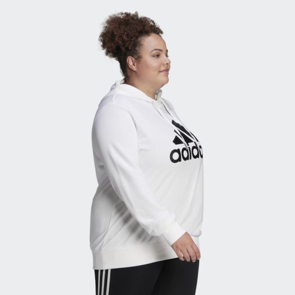 Sweat à Capuche Logo Essentials (grande Taille) Adidas Blanc