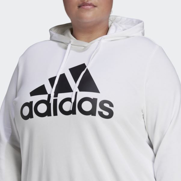 Sweat à Capuche Logo Essentials (grande Taille) Adidas Blanc