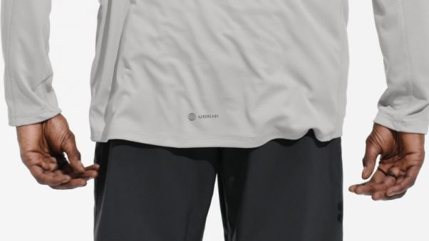 Mgh T-shirt à Manches Longues Adidas Workout Pu Print Gris Uni