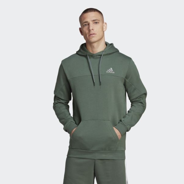Sweat à Capuche Stadium Fleece Badge Of Sport Vert Oxyde Adidas
