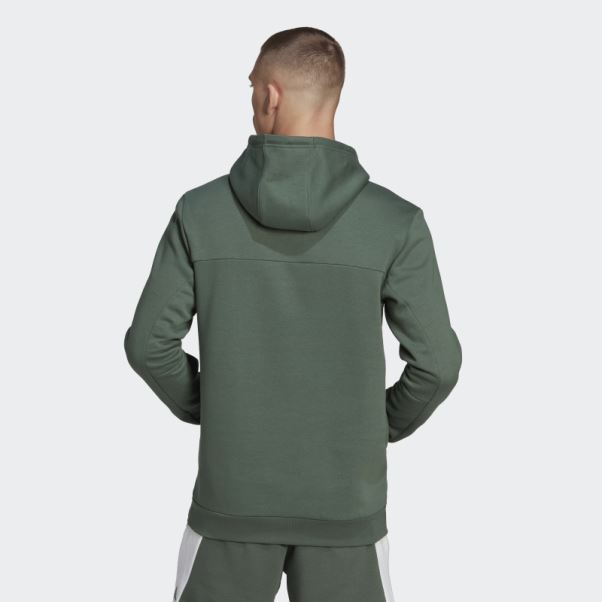 Sweat à Capuche Stadium Fleece Badge Of Sport Vert Oxyde Adidas
