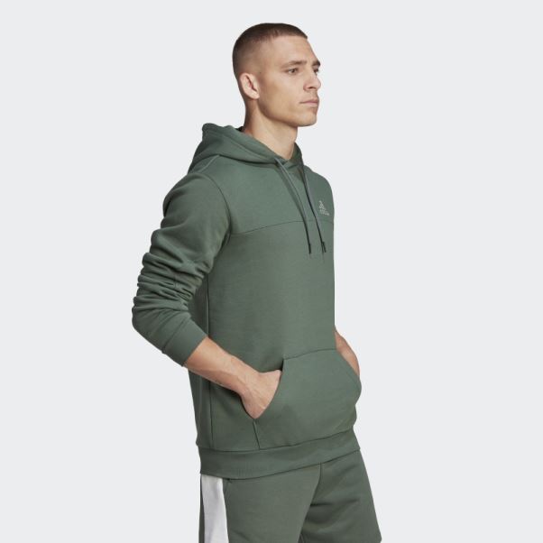Sweat à Capuche Stadium Fleece Badge Of Sport Vert Oxyde Adidas