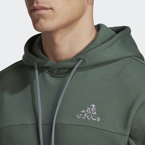 Sweat à Capuche Stadium Fleece Badge Of Sport Vert Oxyde Adidas
