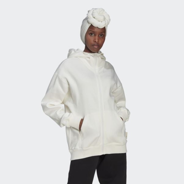 Sweat à Capuche Zippé En Polaire Studio Lounge Adidas Non Teint