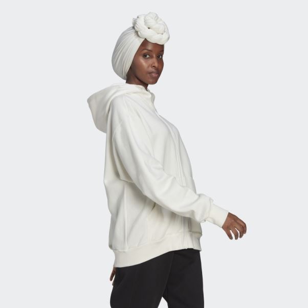 Sweat à Capuche Zippé En Polaire Studio Lounge Adidas Non Teint