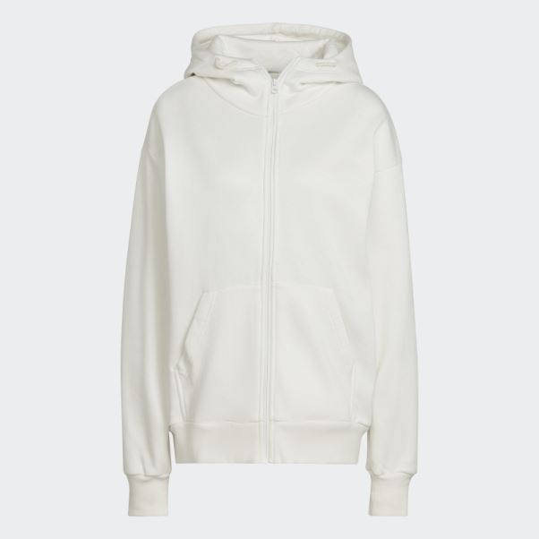 Sweat à Capuche Zippé En Polaire Studio Lounge Adidas Non Teint