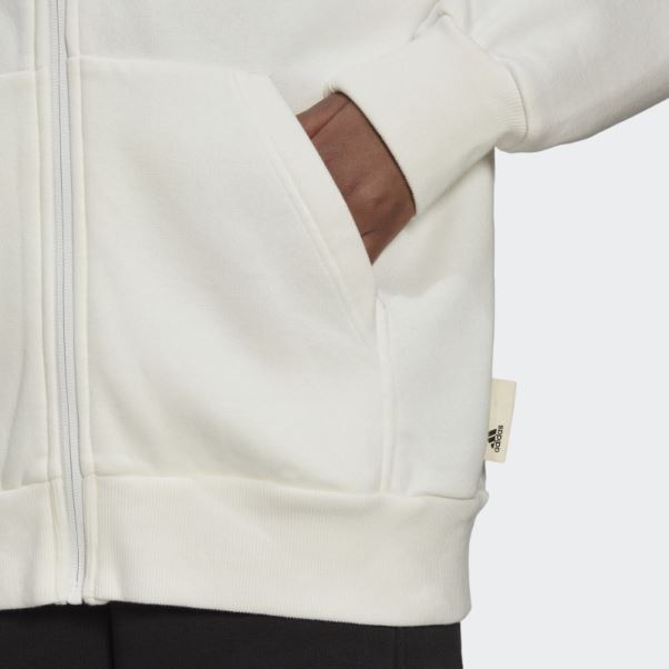 Sweat à Capuche Zippé En Polaire Studio Lounge Adidas Non Teint