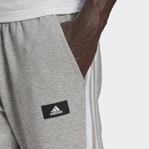 Pantalon à Trois Bandes Adidas Future Icons Gris Moyen