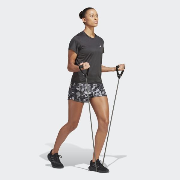 Pacer Aeroready Train Essentials Minimal Branding Short Imprimé Fleuri Adidas Noir