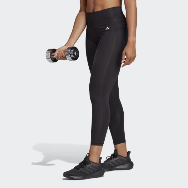 Legging Optime Stash Pocket Taille Haute 7/8 Noir Adidas