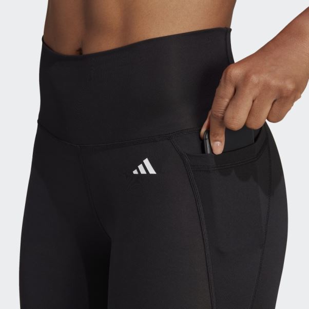 Legging Optime Stash Pocket Taille Haute 7/8 Noir Adidas