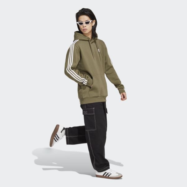 Adidas Adicolor Classics Sweat à Capuche 3 Bandes Olive