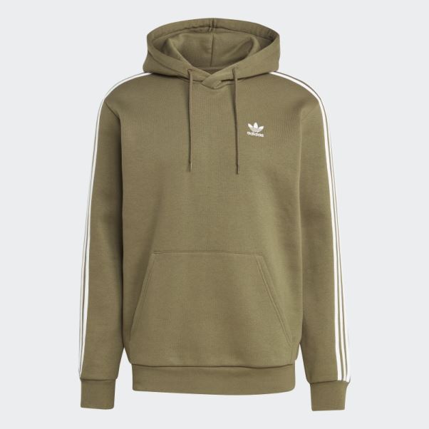 Adidas Adicolor Classics Sweat à Capuche 3 Bandes Olive