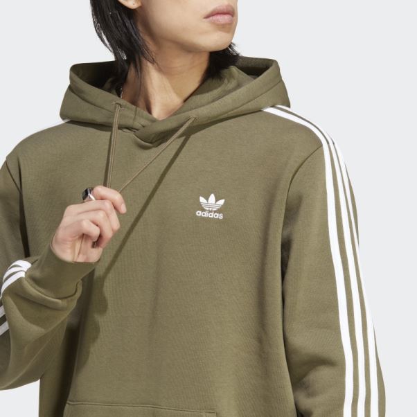 Adidas Adicolor Classics Sweat à Capuche 3 Bandes Olive
