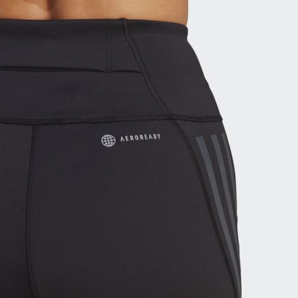 Leggings Courts 5 Pouces à 3 Bandes Dailyrun Adidas Noir