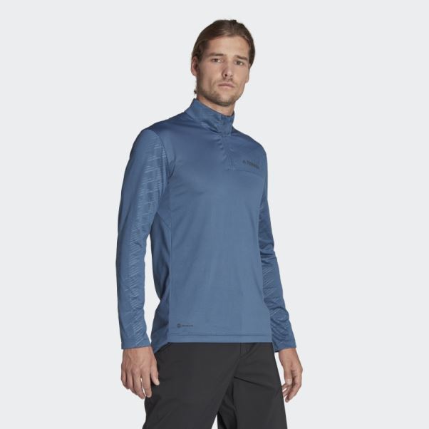 T-shirt à Demi-zip Adidas Terrex Multi Acier