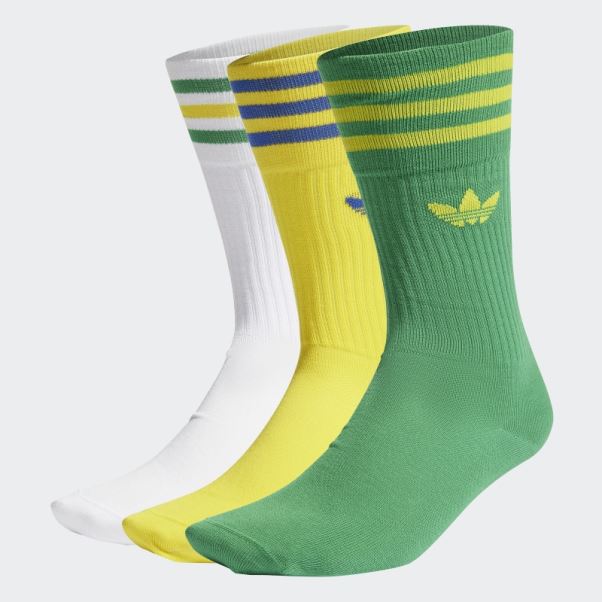 Chaussettes Adidas Solid Crew 3 Paires Vert