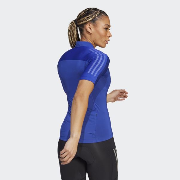Adidas Maillot Cycliste Manches Courtes Bleu