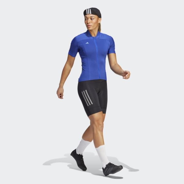 Adidas Maillot Cycliste Manches Courtes Bleu