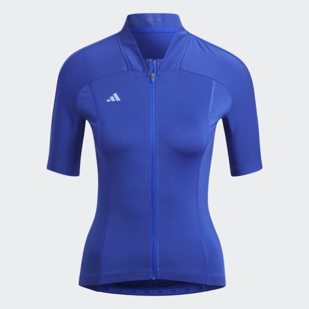 Adidas Maillot Cycliste Manches Courtes Bleu