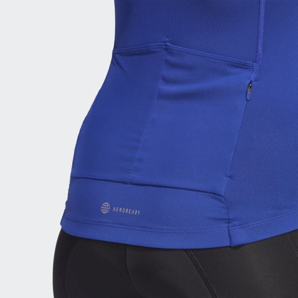 Adidas Maillot Cycliste Manches Courtes Bleu