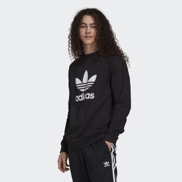 Sweat Adidas Adicolor Classics Trèfle Ras Du Cou Blanc