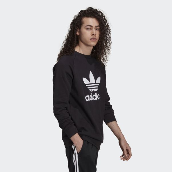 Sweat Adidas Adicolor Classics Trèfle Ras Du Cou Blanc